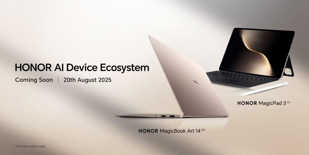 HONOR MagicPad 3 and MagicBook Art 14 (2025) Set for Malaysia Launch on August 20