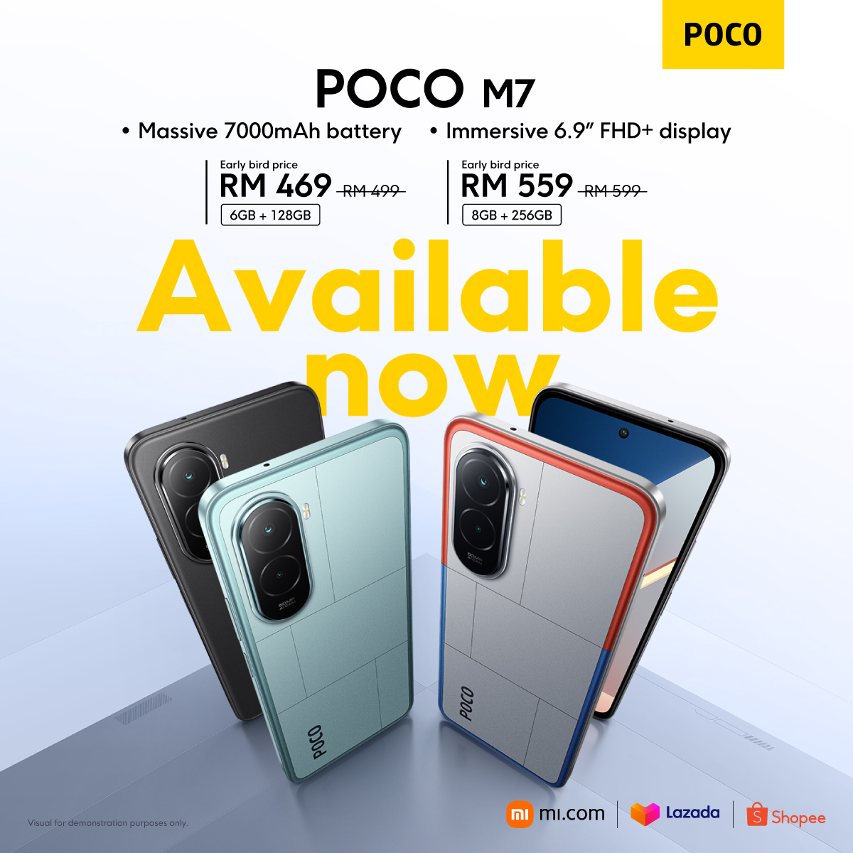 POCO M7 Debuts in Malaysia with 7000mAh Battery, 6.9” 144Hz Display, and Snapdragon 685