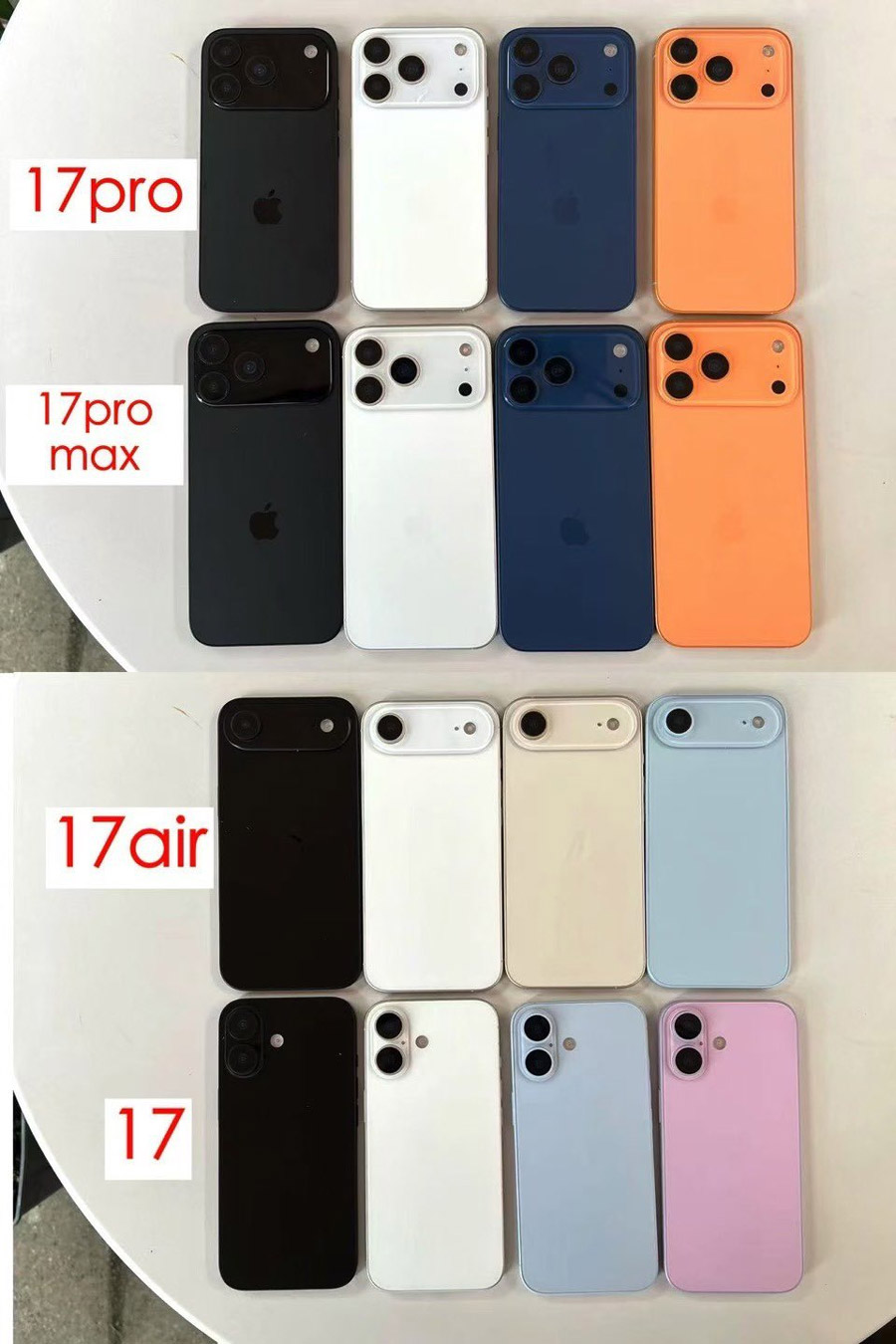 Apple iPhone 17, 17 Air, and 17 Pro: Full Specs, Colors, and Camera Upgrades Leaked