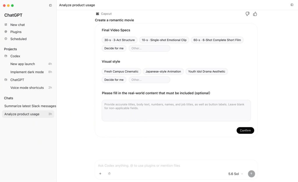 CapCut ChatGPT integration for conversational video creation