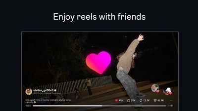 Instagram Reels displayed on Apple TV