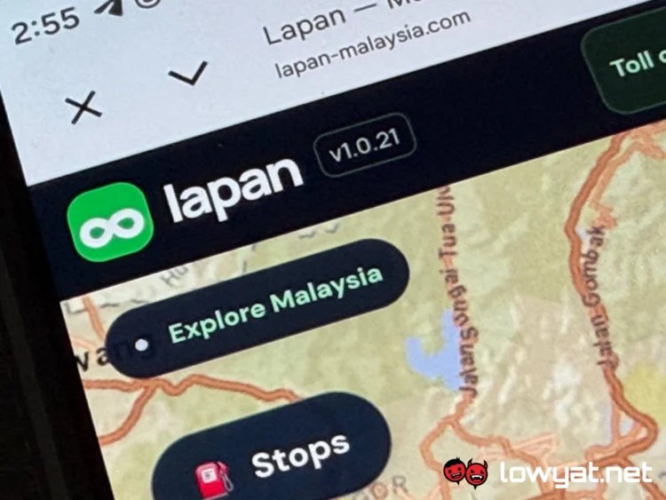 Lapan Malaysia browser navigation interface